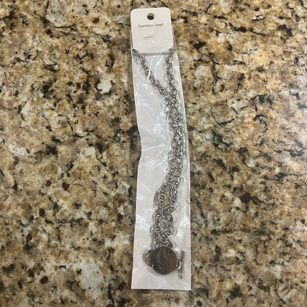 New - Stainless Steel Silver Love Today Chain Necklace